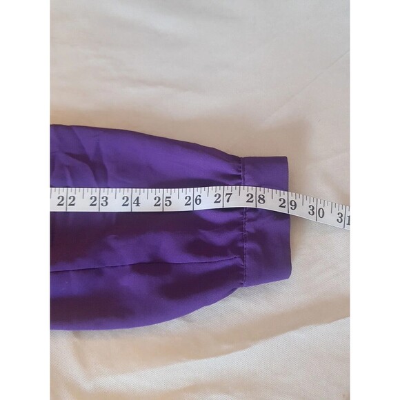 Mossimo Womens Sz Large Purple Blouse Rolled Tab Sleeve Semi Sheer Tunic Y2k 90s - Picture 12 of 12